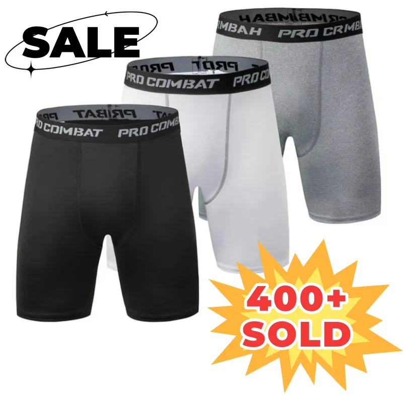 Sports Men Leggings Fitness Elastic Compression Tights Quick Drying Running Training Stretch Five Point Shorts sports shorts sports leggings compression pants