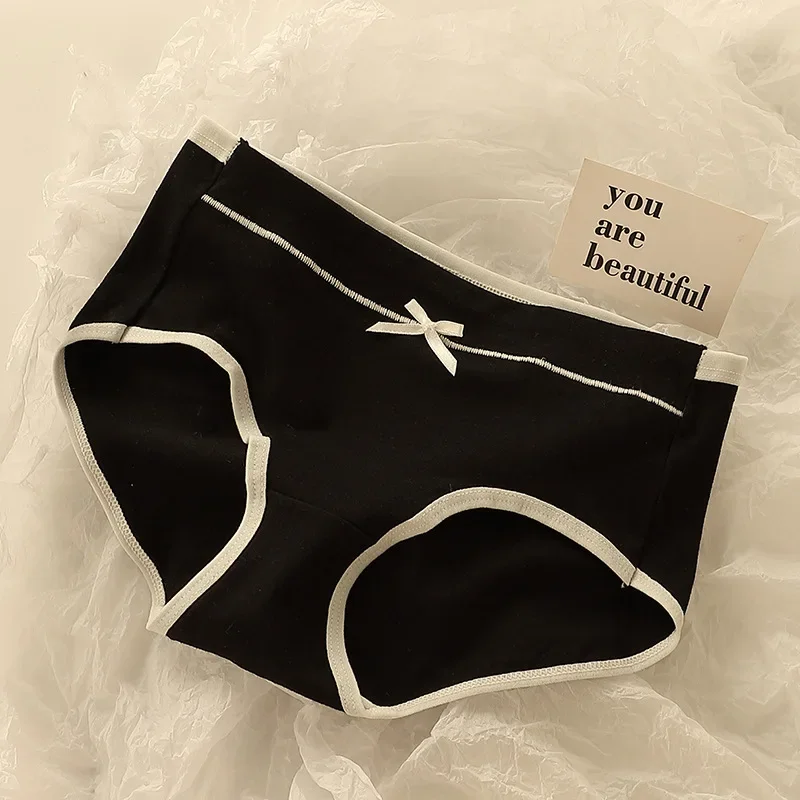 3pcs Female Underwear Pure Cotton Breathable Full Cotton Crotch Waist Tightening Student Girl female underwear