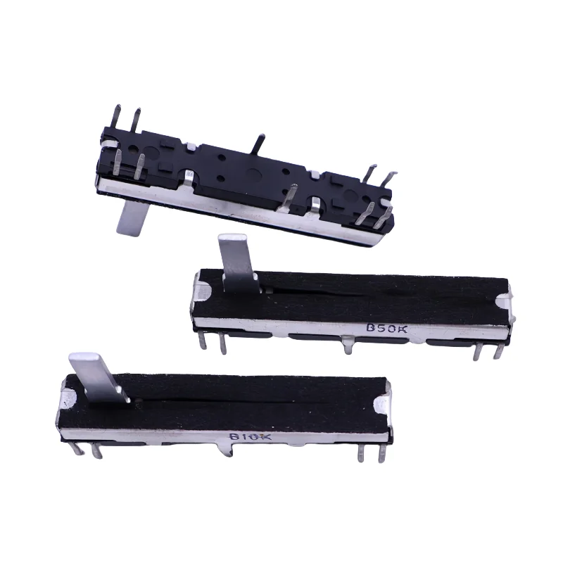 45mm Siding Potentiometer Stereo Channel B10K B50K Axis Length 15mm Sliding Stroke 30mm 1pcs linear potentiometer adjustable resistor