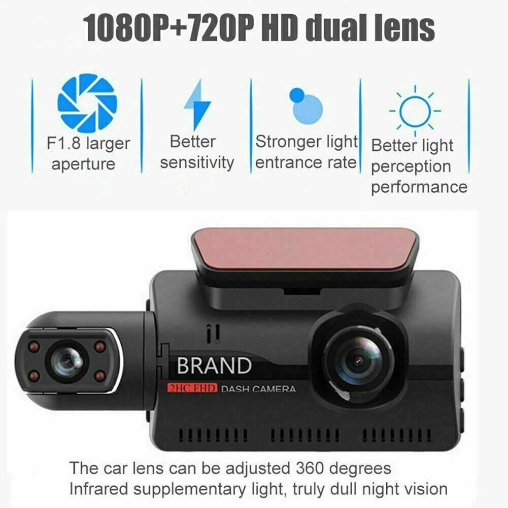 Car dash cam Dual Lens Dash Cam Car DVR Front and Inside Camera Video Driving Recorder Parking Monitor Night Vision G-Sensor 1080P