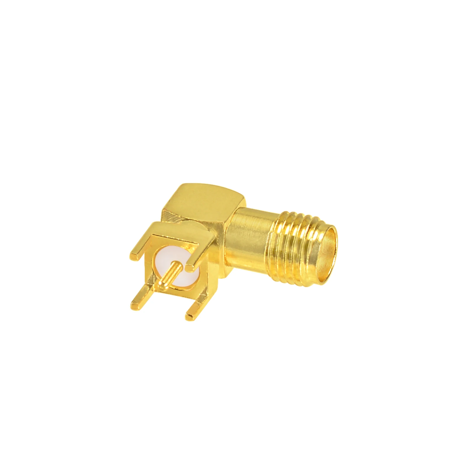 SMA Female Right Angle RF Coaxial Connector for PCB Mount