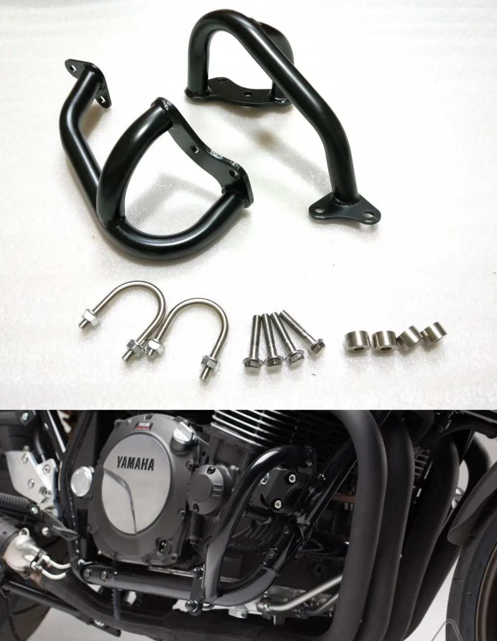 야마하 XJR 1200 XJR1200 1995 1996 1997 1998 1999 95 96 97 98 99 모든 연 하이웨이 엔진 가드 크래시 프로텍트 바 (블랙)