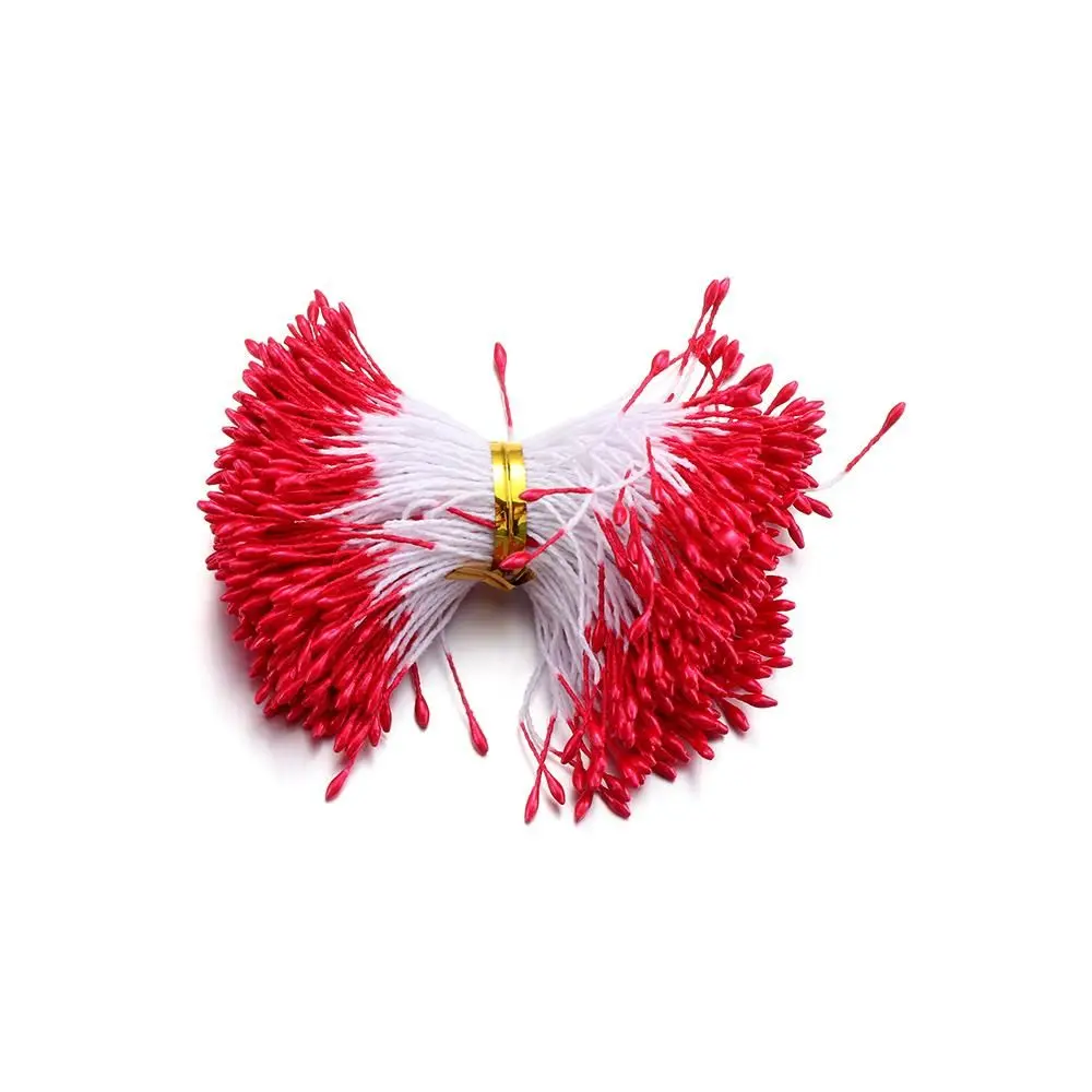 Artificial Flowers 400pcs Mini Flower Needlework Double Heads Hand-made DIY Floral Craft Flower Stamen Artificial Pearl Pistil