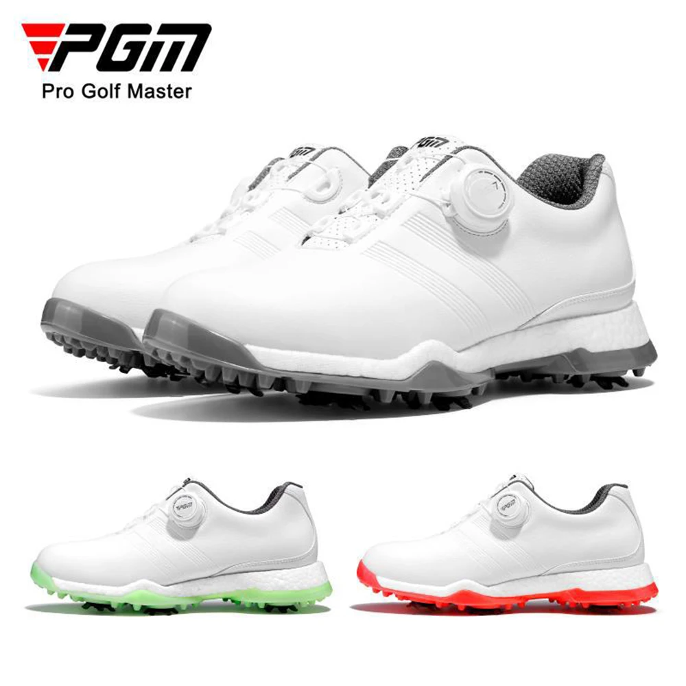 pgm-women-golf-shoes-waterproof-anti-skid-women's-light-weight-soft-breathable-sneakers-ladies-knob-strap-sports-shoes-xz282