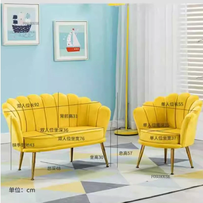 Simple Fabric Children's Sofas Double Kindergarten Reading Corner Sofa Chair Home Living Room Mini Baby Seat Children Furniture