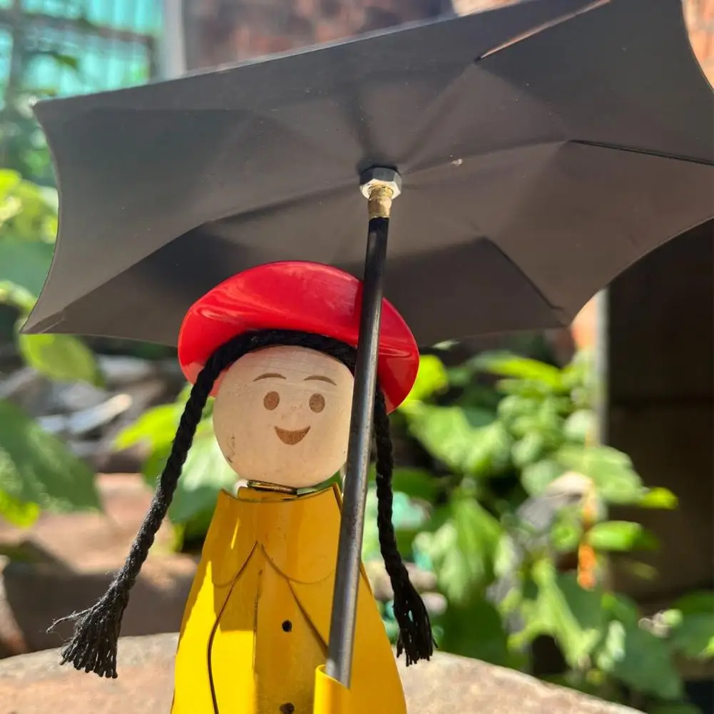 Bird Feeder Umbrella Girl Design Hanging Bird Feeder Set With Metal Chain Easy Cleaning Light Metal Feeders With Brush