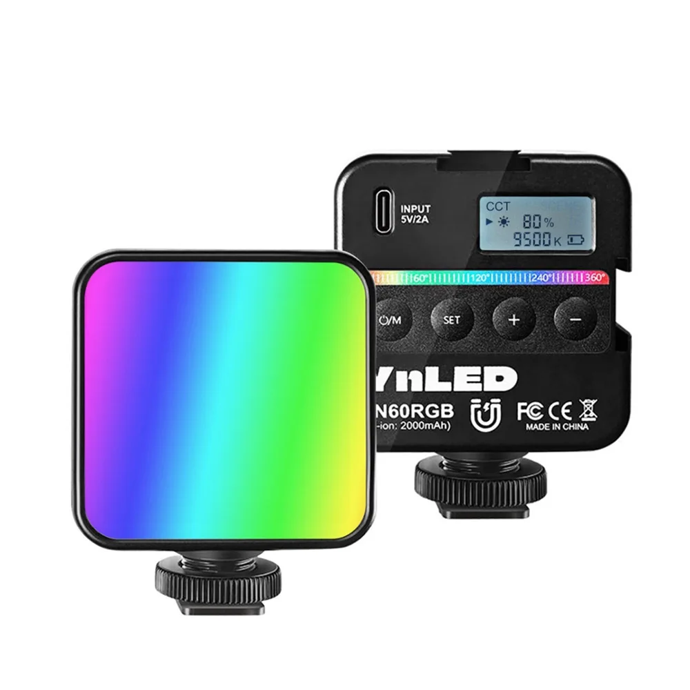 YONGNUO YN60RGB Video Light 2500K-9500K Pocket RGB Lamp Adjustable Small Portabl