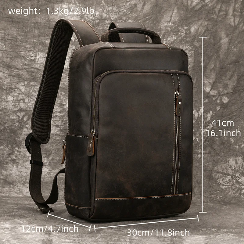 Talarurus Brown Cowhide Leather Backpack