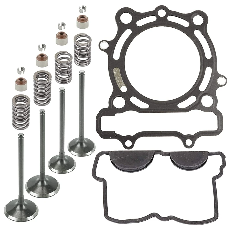 Cylinder Head Gasket and Intake Exhaust Valve Kit CE0192XK156LL for Kawasaki KX250F 2009-2016