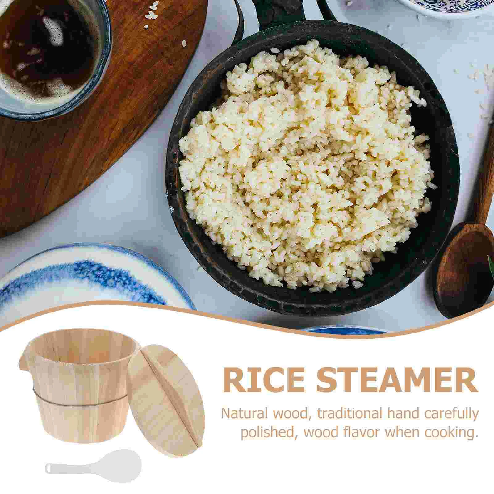 Movable bottom rice steamer premium wood steam bucket rice steamer wooden barrel kitchen supply fondue pot dining bar