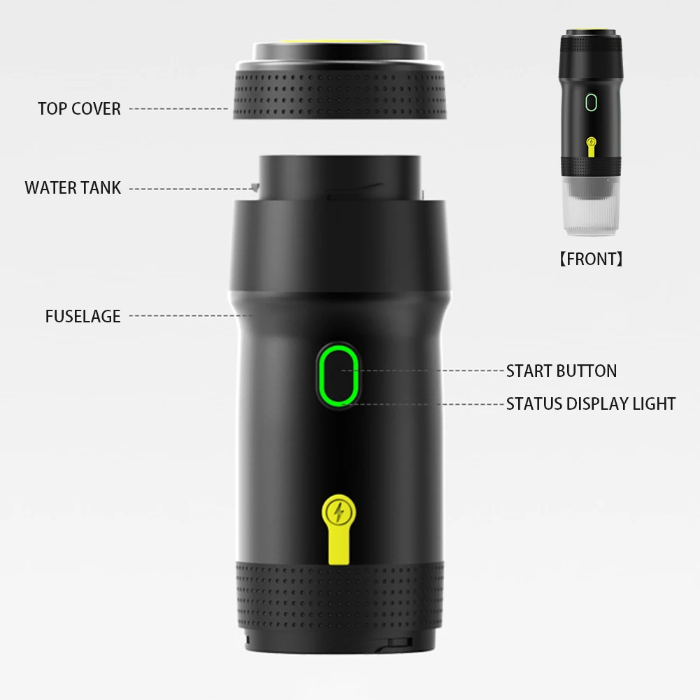 USB Portable Coffee Maker Time Saving Electric Espressoes Maker 3 In 1 Wireless Multipurpose Coffee Machine Indoor Outdoor