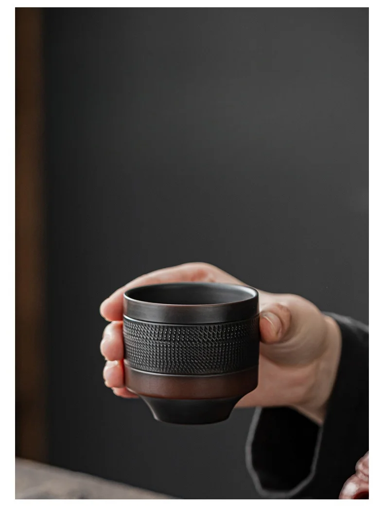 Description Picture 3 of itemRetro Carving Teacups High-end Ceramic Tea Set Cups Purple Pottery Kung Fu Tea Cup Ceramics Teaware Cup for tea Small Teacup