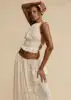 Fashion Halter Neck Long Skirt Suit Women Backless Sling Top Lace Up Fold Maxi Skirts 2024 New Summer Female 2 Piece Set Outfits 5