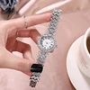 H11 Fashion Roman Pattern Diamond Ladies Watch for women Quartz Women's Watch Girls Lady Clock Bracelet Chains 3