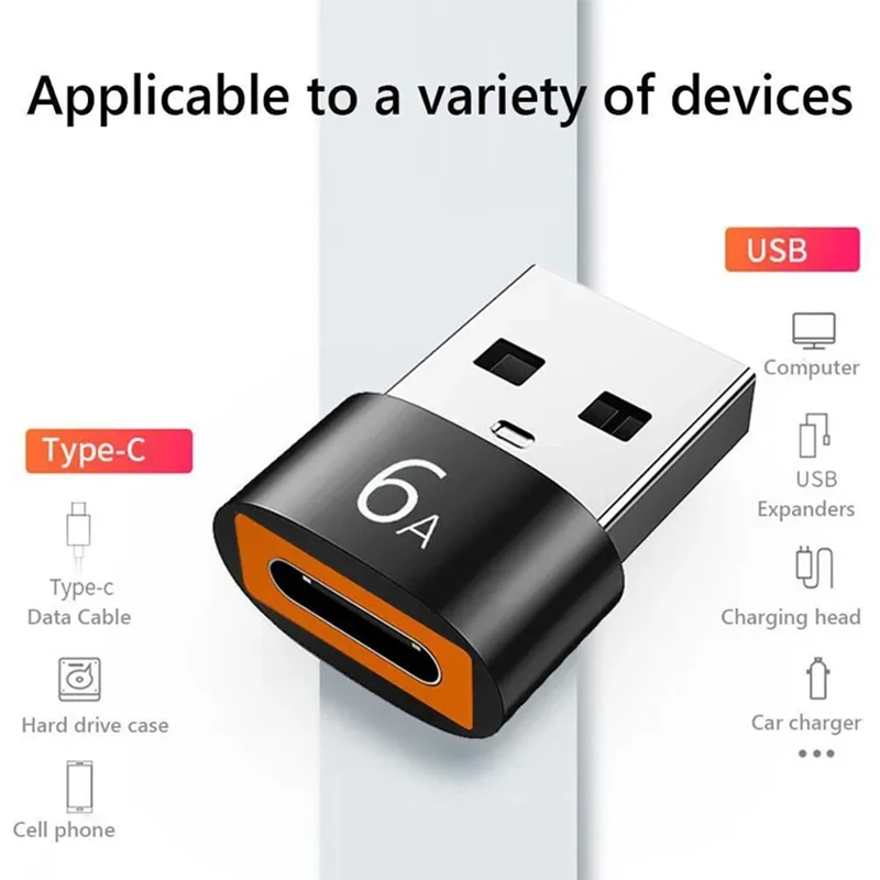 6A USB-C OTG 어댑터 120W USB-C(수) to Type-C(암) 충전 컨버터 맥북 삼성 데이터 전송 어댑터