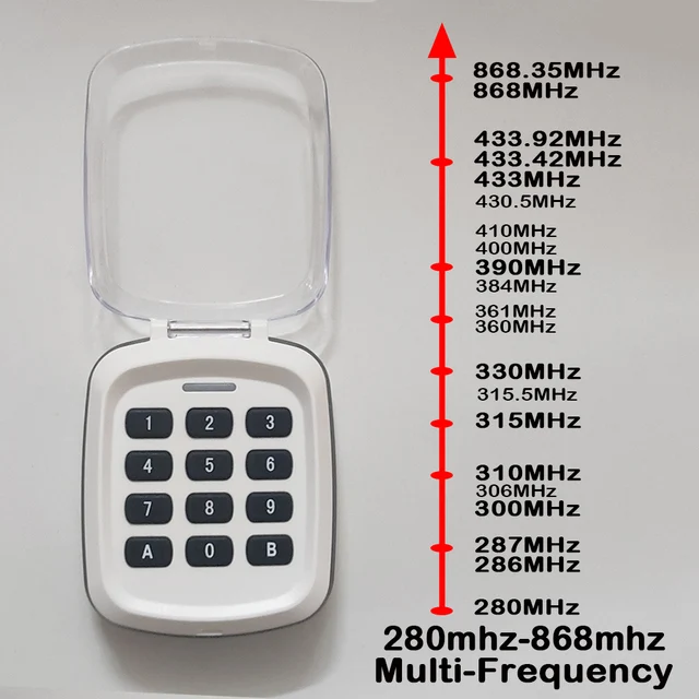 Wireless Keypad Garage Door Remote Control 4 in 1 280-868MHz MultiFrequency Gate Remote Control Garage Door Opener Transmitter 2