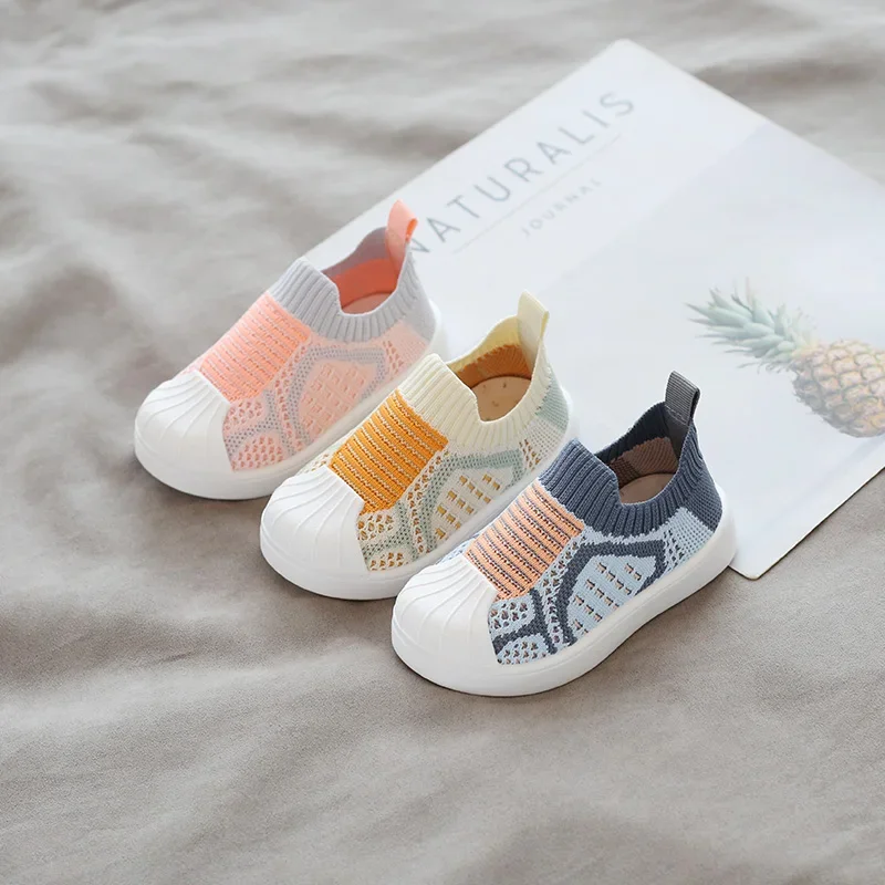 Infant Toddler Shoes Spring Girls Boys Casual Shoes Comfortable Baby Kids Non-slip Soft Bottom Stitching Color Sneakers