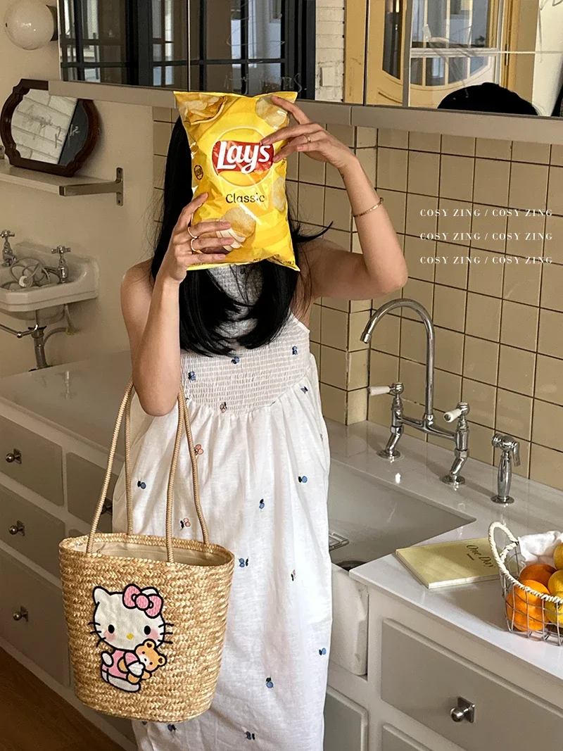 Summer Seaside Vacation Black Skin Hellokitty Women Large Capacity