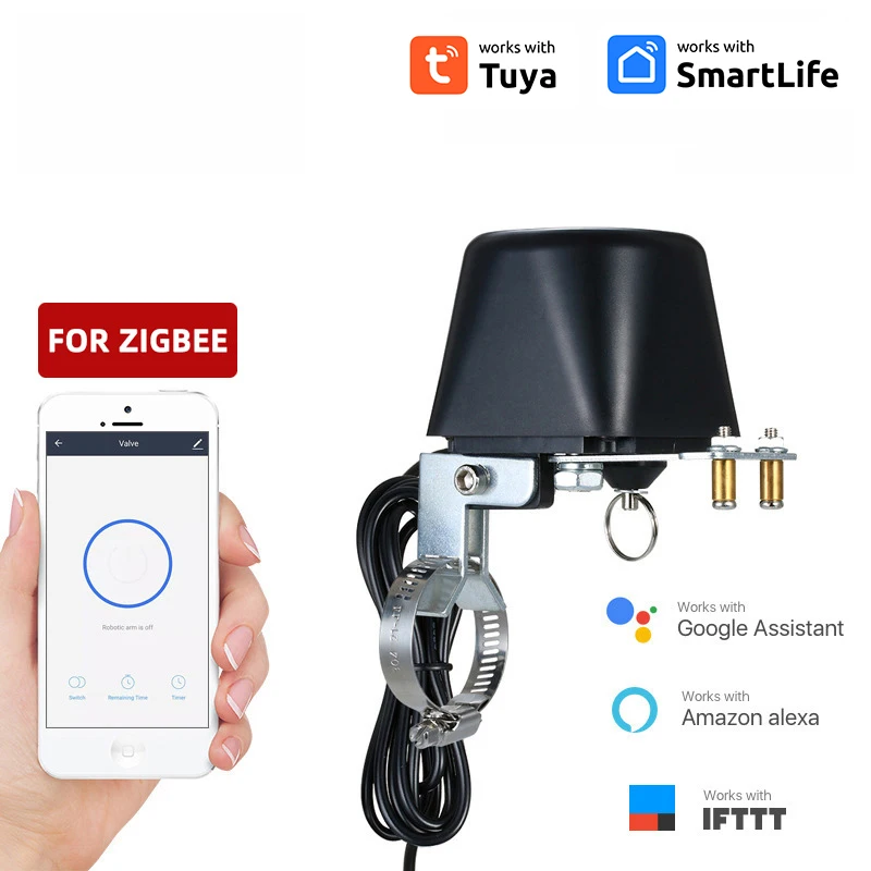 Tuya Smart Zigbee/Wifi water valve controller Gas pipe faucet switch Auto Support Alexa Home Assistant Yandex Alice Smartthings smart switch wifi switch smart wifi switch wireless switch smart water gas valve