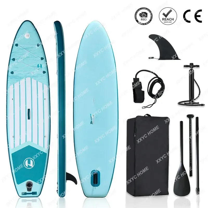 Inflatable Paddle Standing Rafting Pulp Board Surfboard Paddling Kickboard Boat Water Skateboard Paddle Kayak Board