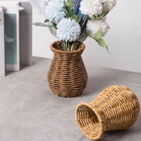 Decorative Rattan Vase Woven Decorative Table Vase for Dried Flower,Home and Office Durability and Waterproof Decors 1