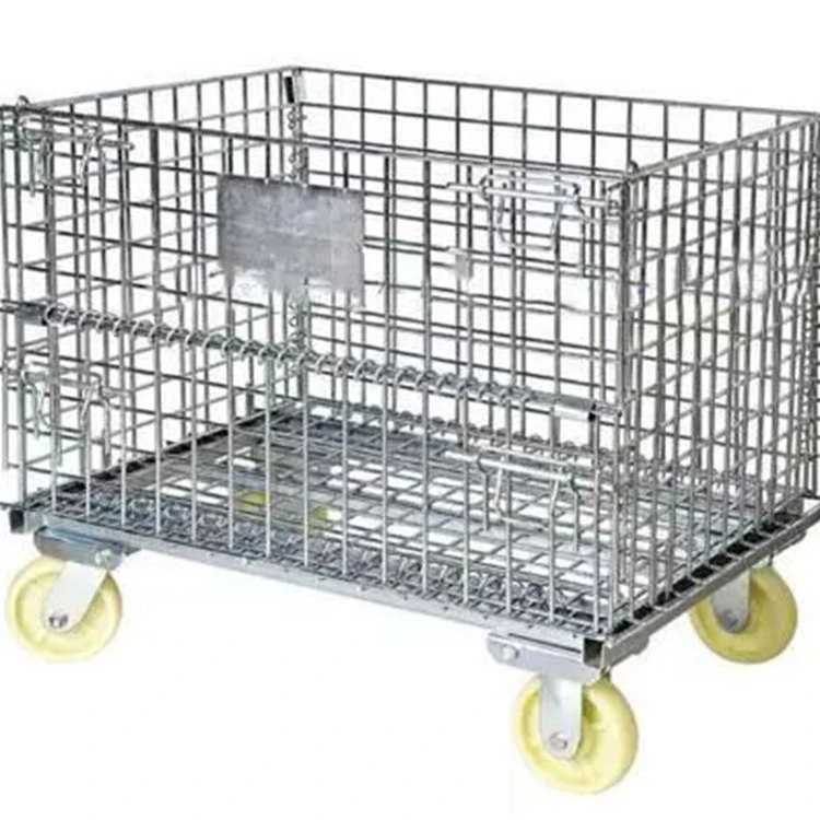 Industrial iron frame turnover box transportation cage feeding cage storage cage logistics sorting basket storage