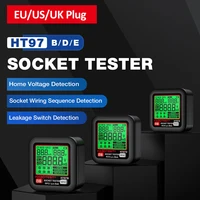 HT97 Digital Socket Tester Voltage Test US/UK/EU Plug Socket Detector Intelligent Leakage Testing Multifunctional Phase Tester 2