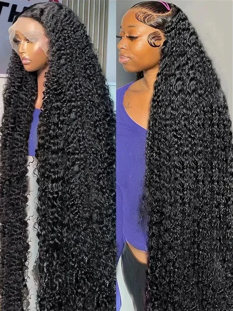 HD Transparent Brazilian Remy Human Hair Wig 30 32 40 Inch Deep Wave 13x4 Curly Lace Front 13x6 Water Wave Lace Frontal Wigs
