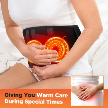 Heating Vibration Massager Belt, Red Light Hot Compress Waist Support Brace Waist Back Massage Lumbar Support Belt Health Care 6