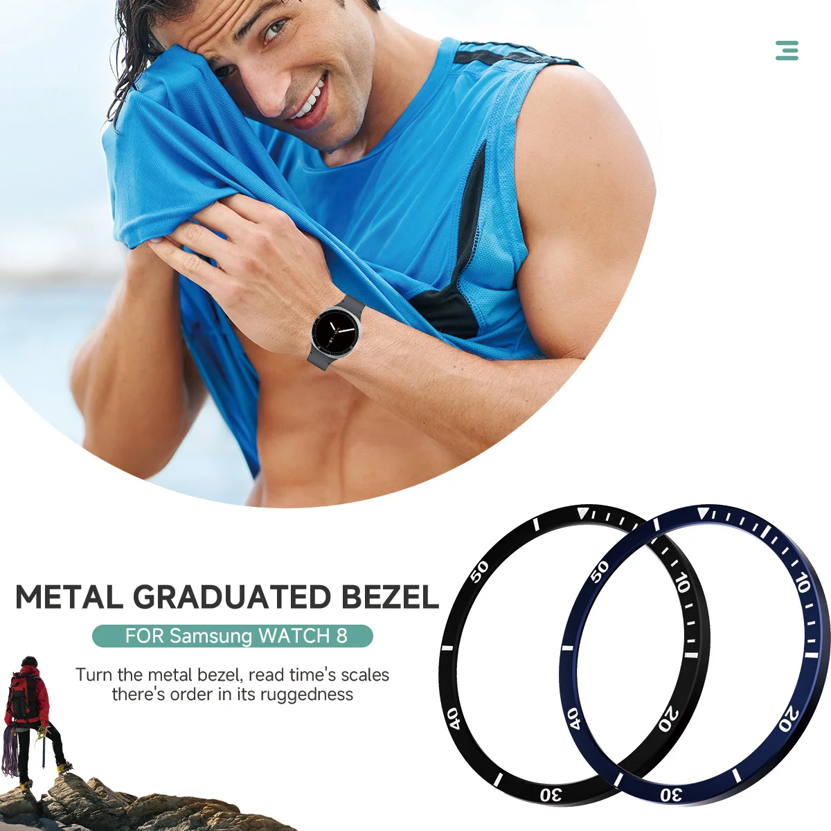 Metall-Lünettenring für Samsung Galaxy Watch 8 40 mm 44 mm, dekorative Edelstahl-Uhrenlünette, Schutzhülle, Uhrenzubehör – Detail 9