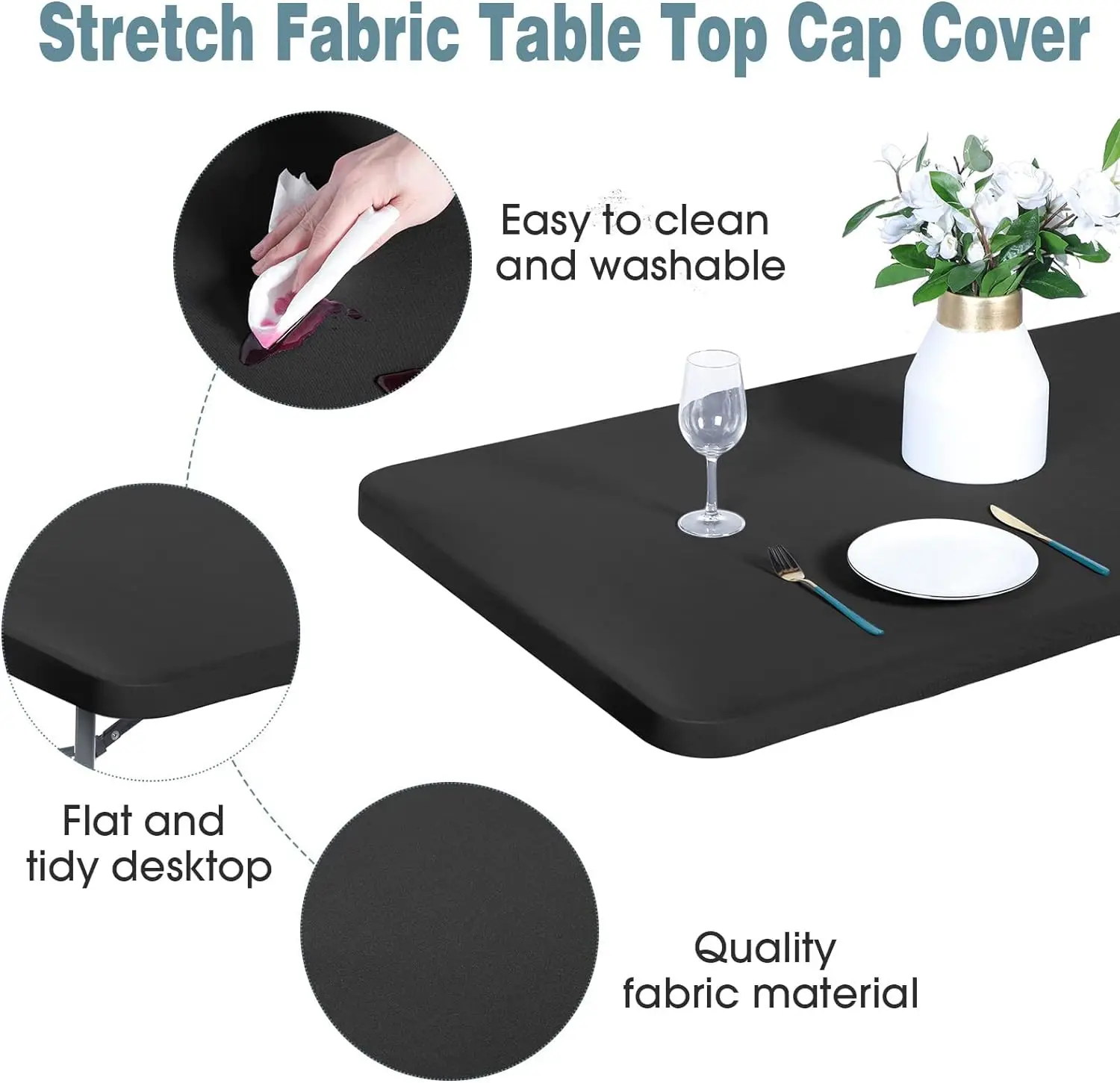 Cross-border Supply Elastic Tablecloth Rectangular Elastic Tablecloth Banquet Desktop Cloth Table Skirt