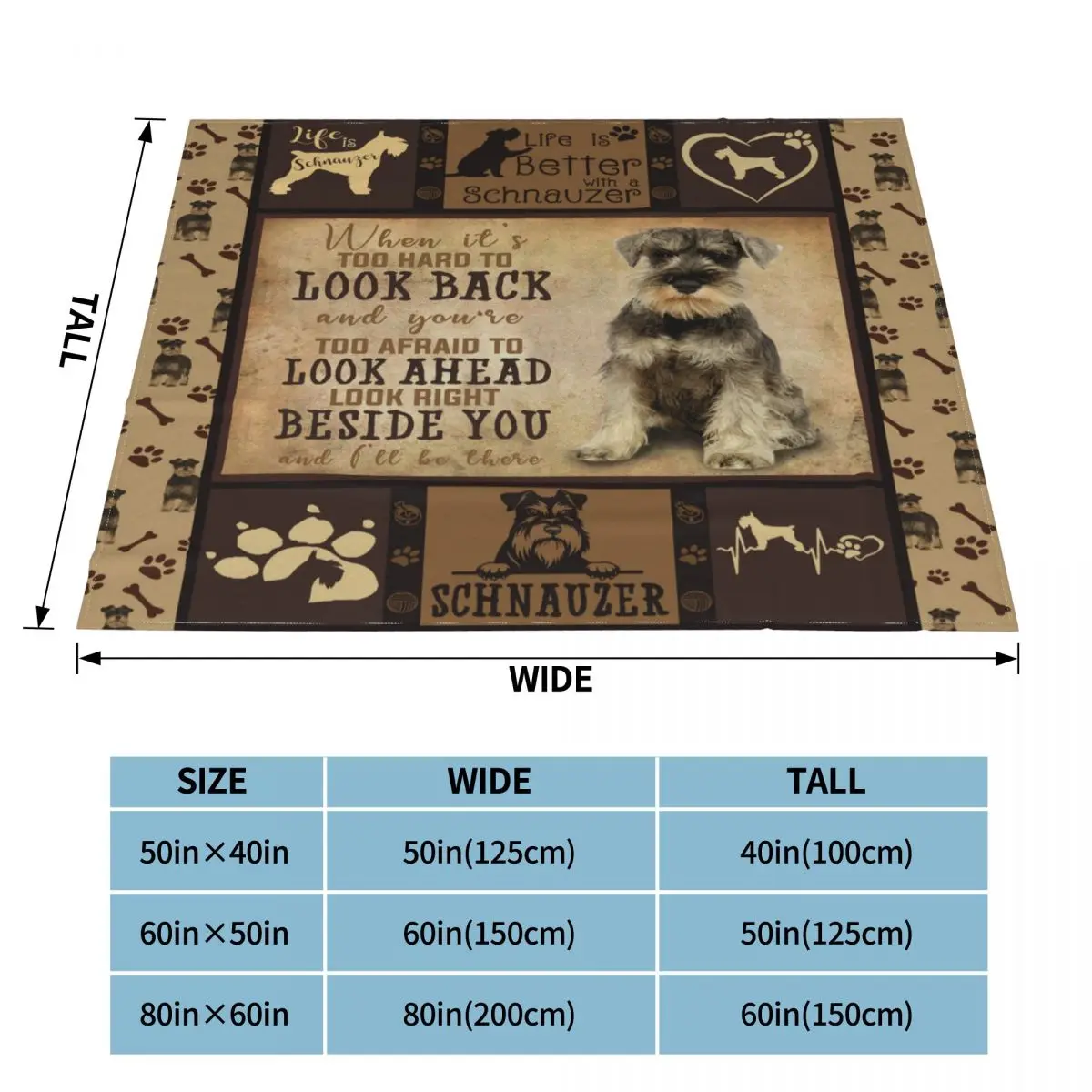 Schnauzer Dog Blanket Sofa Cover Flannel Print Animal Vintage Portable Super Warm Throw Blanket for Home Office Bedspread