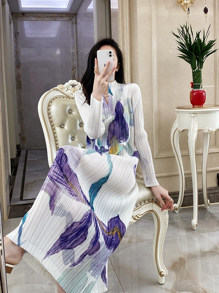 2023 여름 보헤미안 스타일 드레스, 섹시한 블라우스 퍼프 소매 미디 드레스, 헐리데이 파티용 여성용 살아있는 플로럴 프린트 롱드레스 11 클래식 플리츠 탑 여성 스커트, 원피스 패션, 캐주얼 플로럴 원피스, 플리츠 A 라인 원피스, 여성 의류