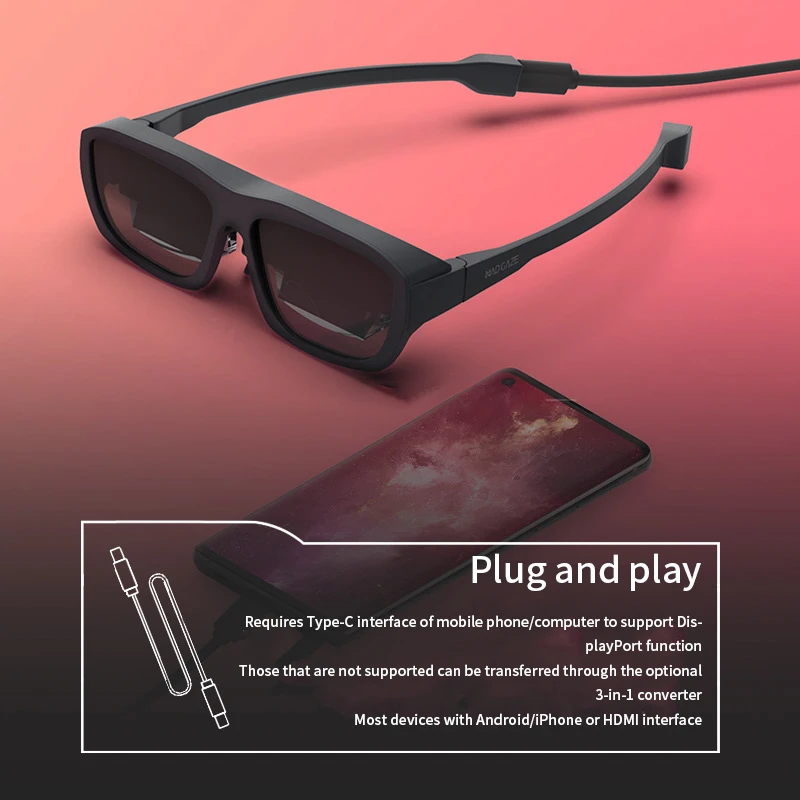 MAD GAZE GLOW Plusと3in1アダプター AR/MRスマートグラス MADGAZE