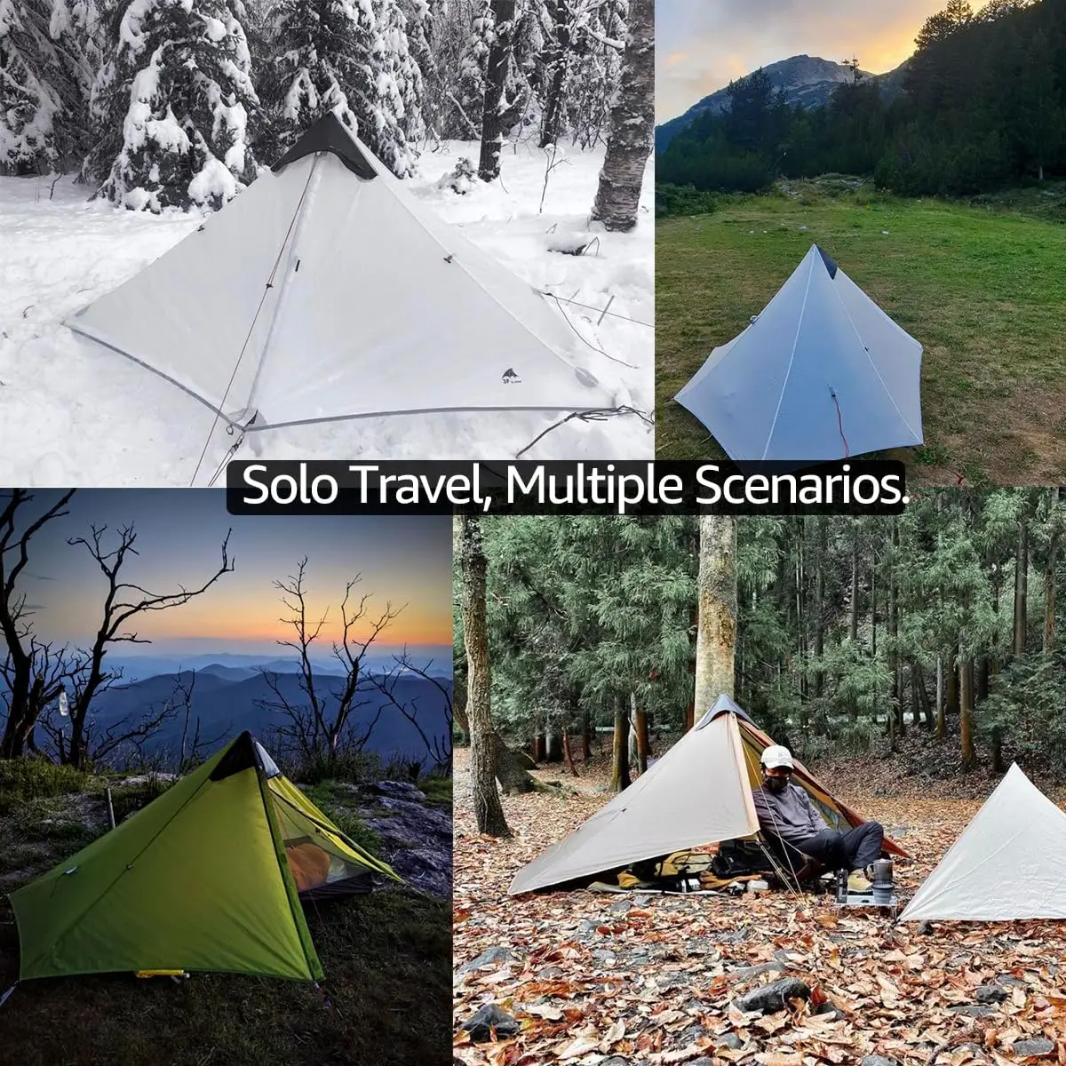 Camping Tent 3F UL Gear Lanshan1 Ultralight 3/4 Season For 1p