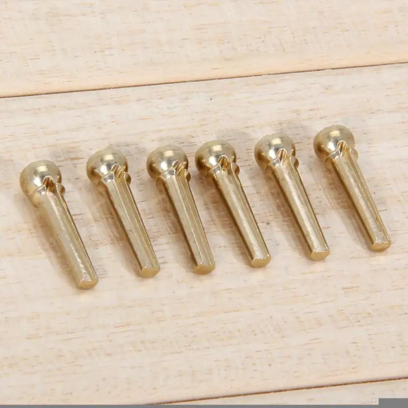 6 Pcs/set Metal Copper Acoustic Guitar Bridge Pins Guitar Strings Fixed Cone String Pins String Nails Guitar Accessories