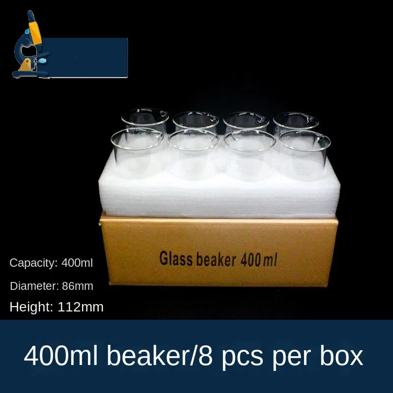 Glass Beaker Box with Scale 50 100 250 500 1000ml Heating Transparent Household Drinking Water Chemical Experiment Consumables