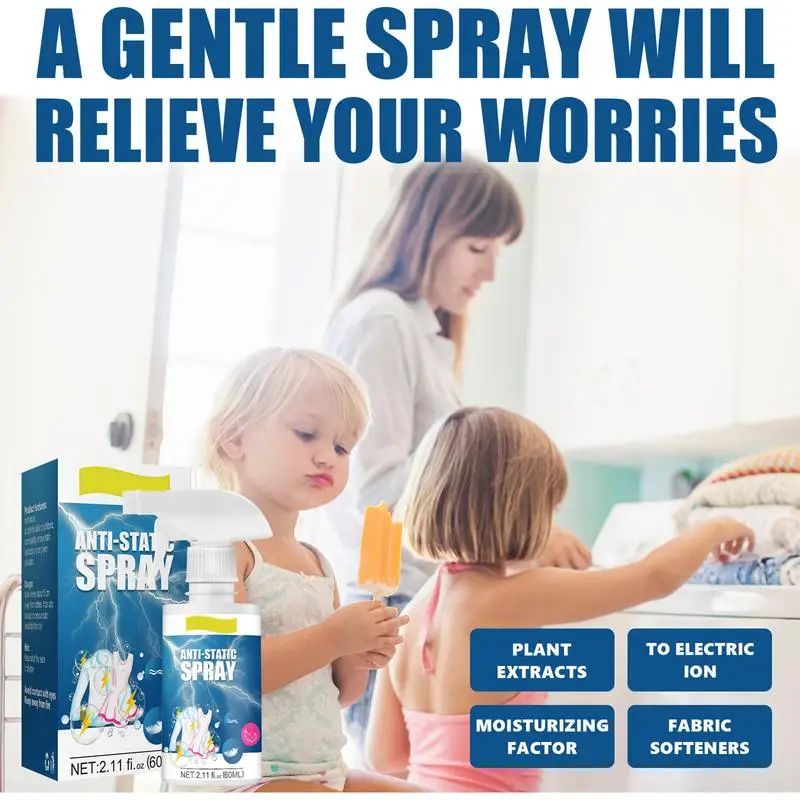 Anti-Static Spray Fabric Softener Clothes Static Cling Removal Sprayer Hair Balancing Spray Winter Home Static Remover Sprays anti static spray