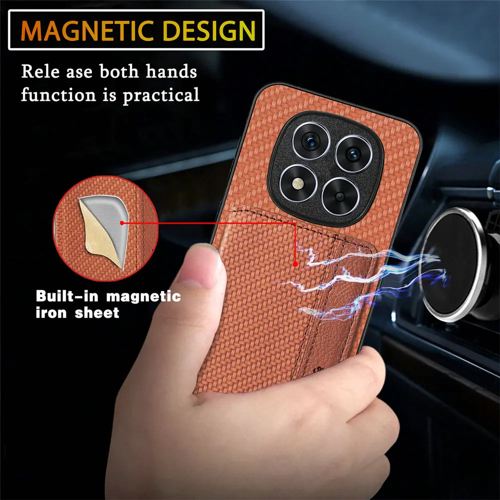 Luxury RFID Leather Card Case with Magnetic Back Shell