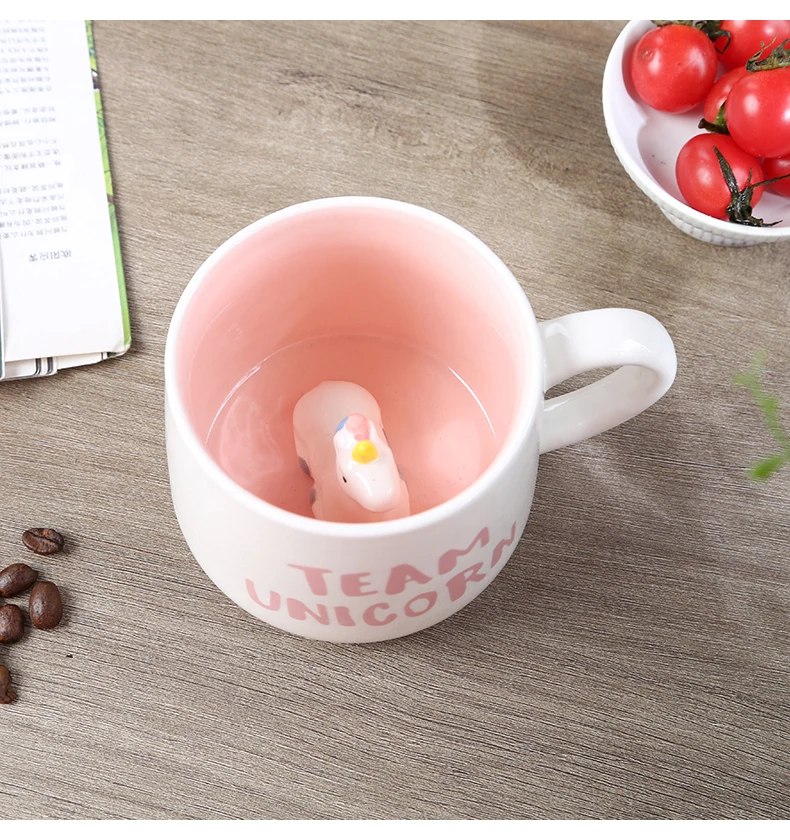 Niedliche Cartoon-Kaffeefiguren-Tassen mit Tier im Inneren, Keramik 3D, Einhorn, Liebes-Neuheitsbecher, Weihnachtsgeschenk für Freunde, Kinder – Detail 16