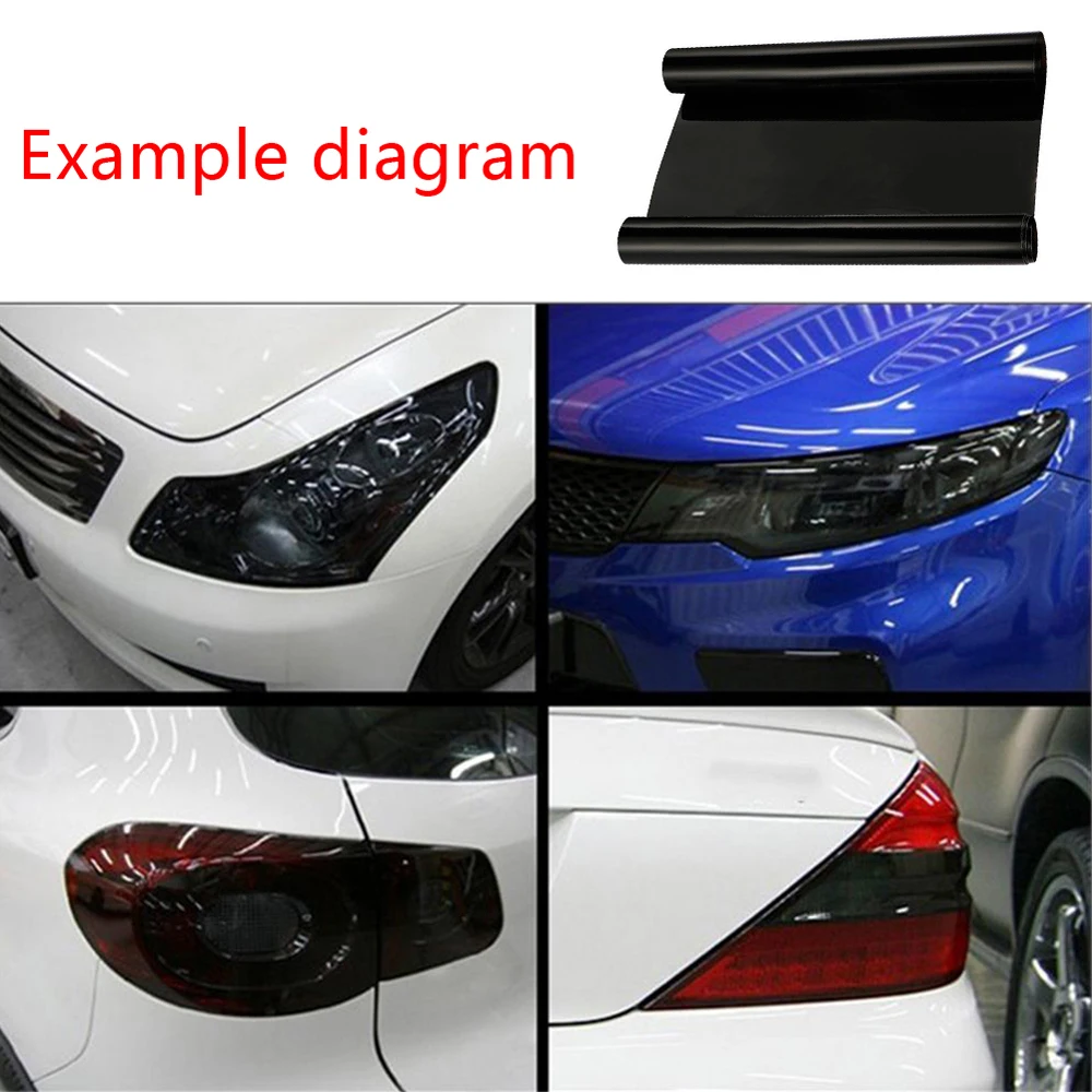 30X100CM Smoke Dark Black Car Headlight Film Tint Taillight Fog Light Vinyl Film For Headlights Rear Lamp Tinting Accessories