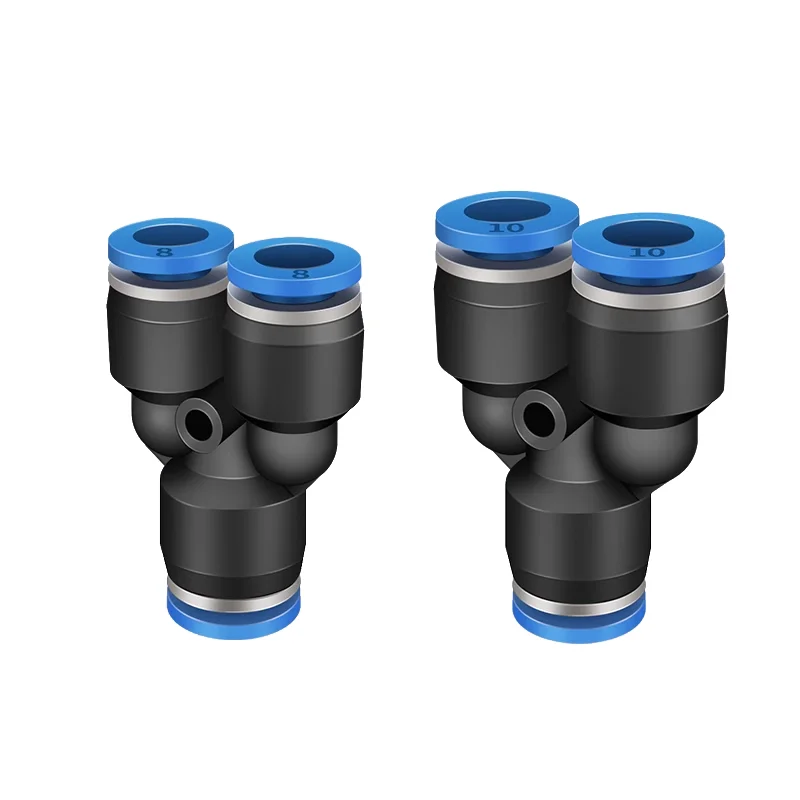 4mm-16mm Hose Tube Union Y Type One Touch Air Pneumatic Push In Quick Pipe Fitting Reducer Pipe Fitting Hose Pipe Fitting 5PCS