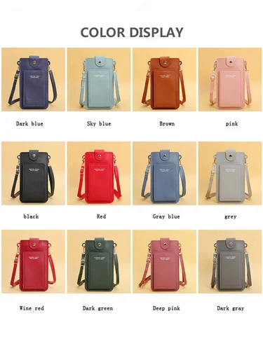 Damen Taschen weiches Leder Brieftaschen Touchscreen Handy Geldbörse Cross body Schulter gurt Handtasche für weibliche billige Damen Taschen – Detail 3