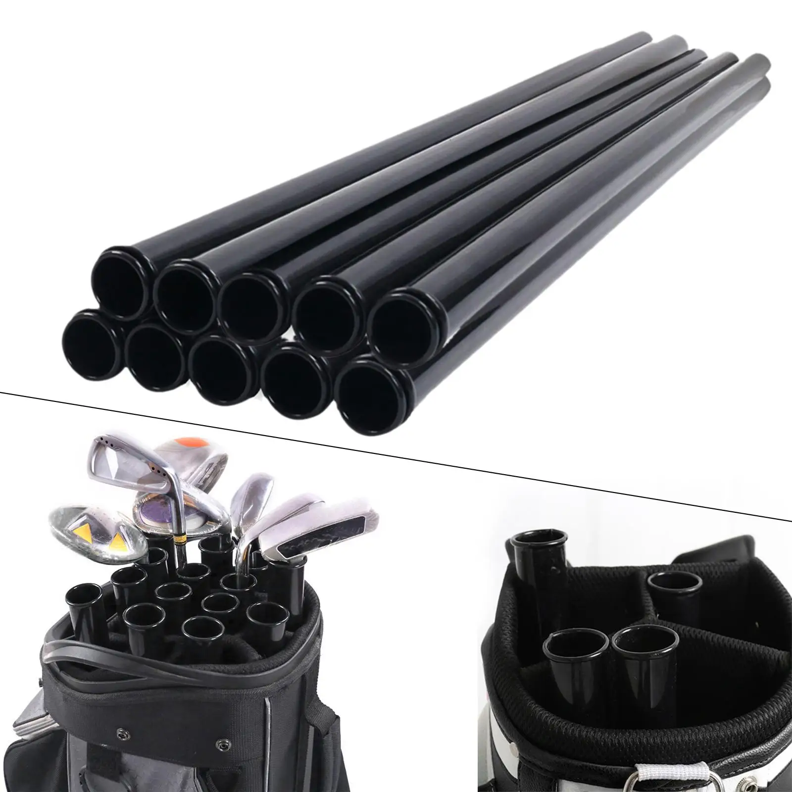 Clips Organiseurs De Clubs De Golf - Lot De 2 - Supports De Sac En Plastique Noir
