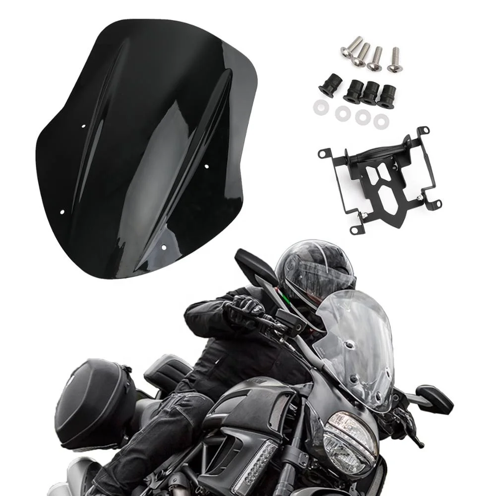 

1x Windshield Windscreen Wind Defector protection For Ducati Diavel 2014-2018