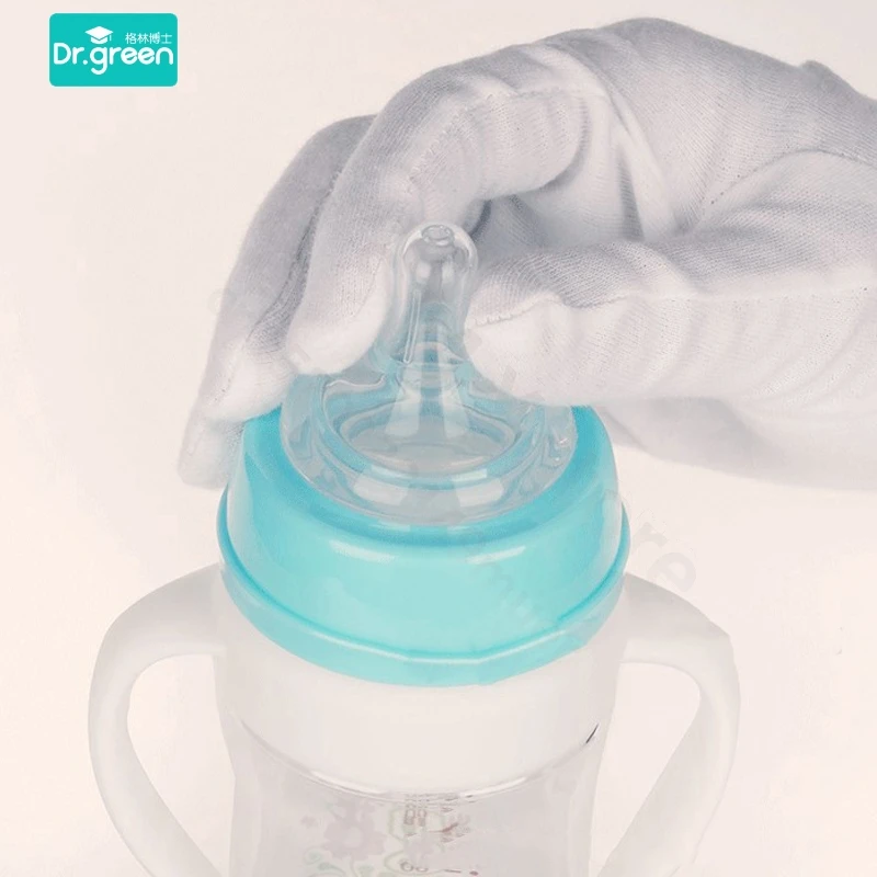 Dr.Green  Wide Mouth Bottle Newborn baby bottle Explosion-proof and drop-proof glass 220mL/180mL Washable Bottles 4