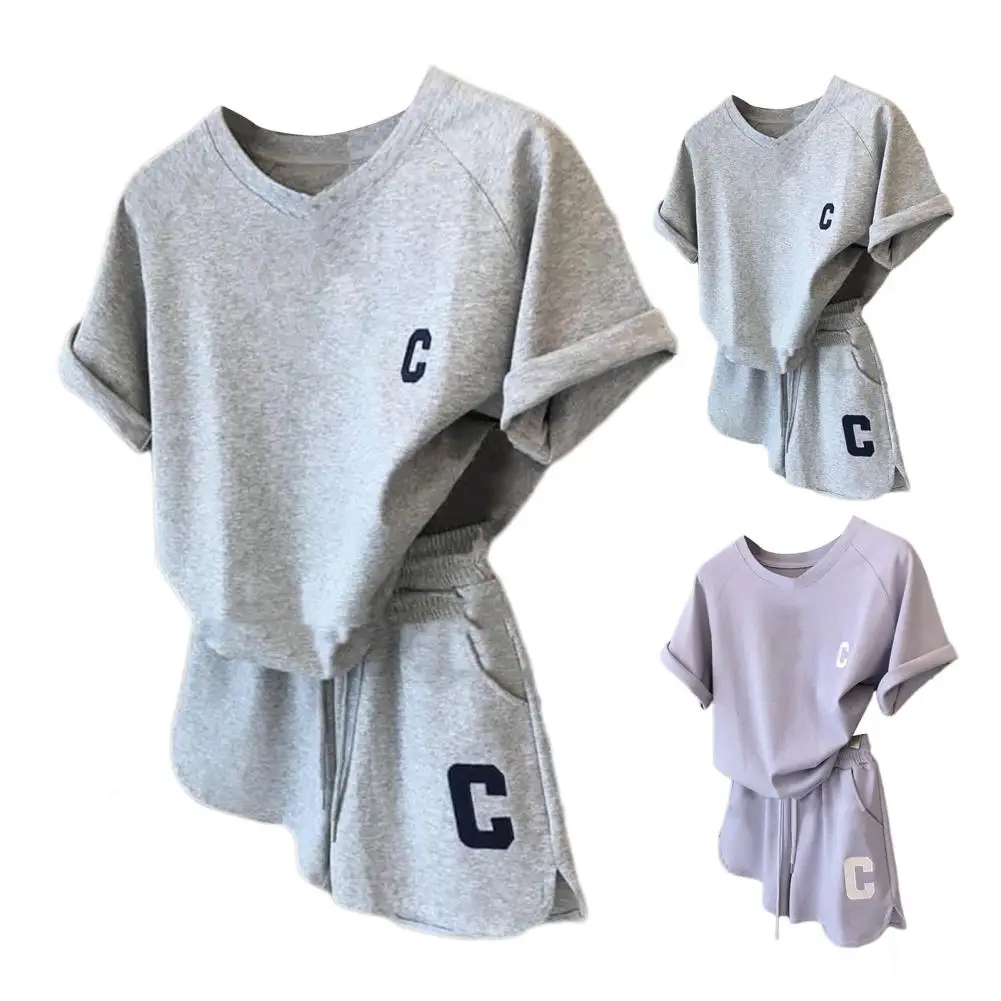 Summer Clothing For Women Loose Casual Sports Wide Leg Shorts Two Piece Sets Womens Outifits Korean Fashion Solid Outifits