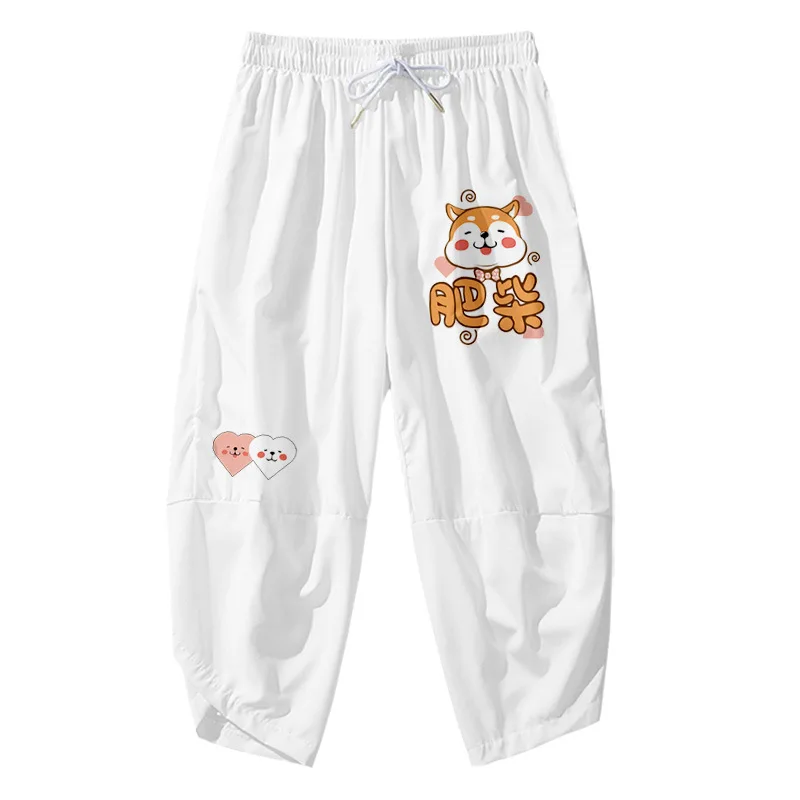 Fashion Men Cute Dog Shiba Inu Print Harem Pants Loose Traditional Asian Haori Trousers Japanese Streetwear Kimono Pants japanese kimono,japanese kimono cardigan,japanese kimono shirt