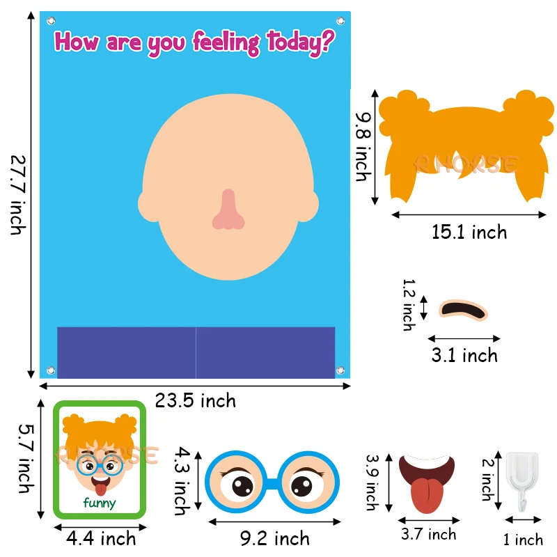 88Pcs Emotions Change Felt Board Story Early Learning Supplies DIY Facial Expressions Puzzle Preschool Montessori Toys for Kids 2