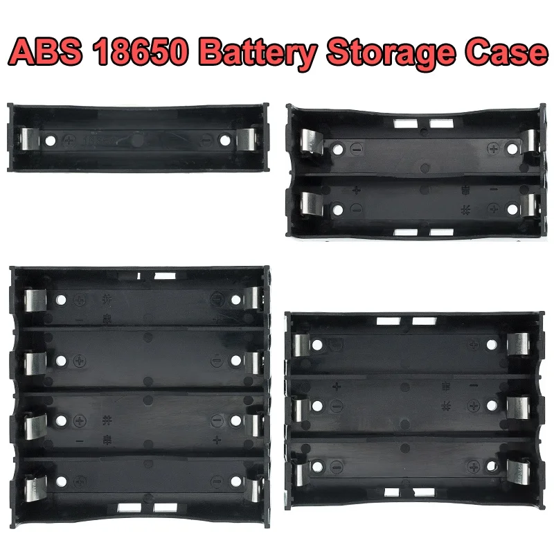 Custodie per batterie Power Bank ABS 18650 fai-da-te 1X 2X 3X 4X 18650 Custodia per scatola di immagazzinaggio portabatteria 1 2 3 4 Slot Contenitore per batterie con perno rigido